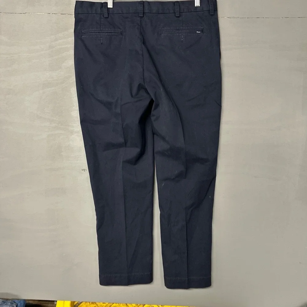 Polo Ralph Lauren Classic Fit Stretch Chino Pants Navy Blue Mens‎ Size 38 30